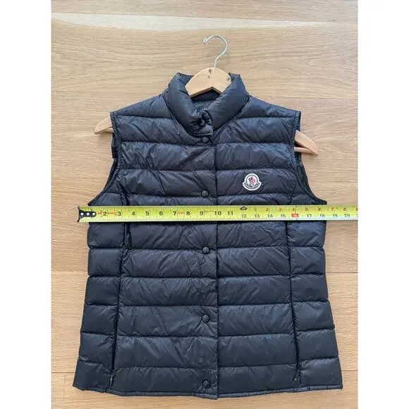 Moncler Liane Down Puffer Vest Gilet Black Size 2 (Medium) $1045